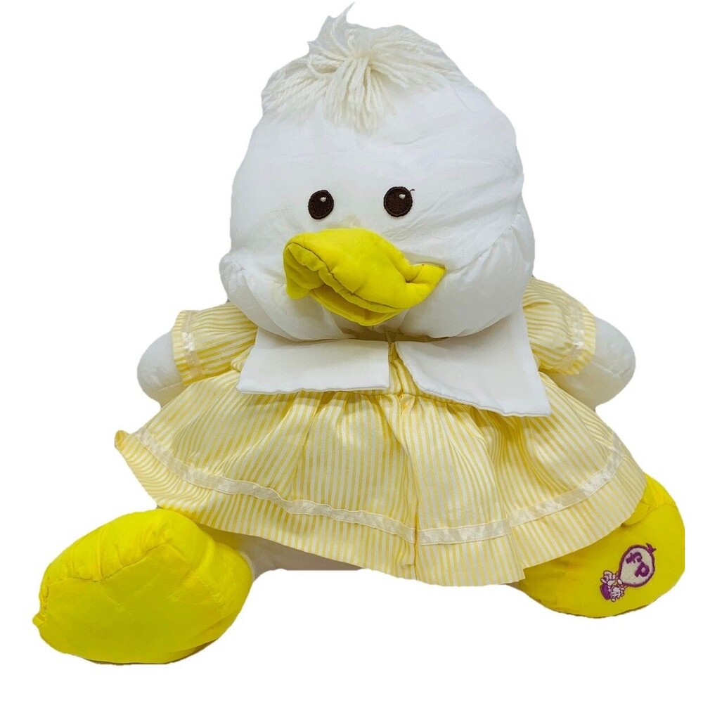 Vtg Fisher Price Puffalump Duck Soft Stuffed Easter Chick Sailor Dress 1987 Toy